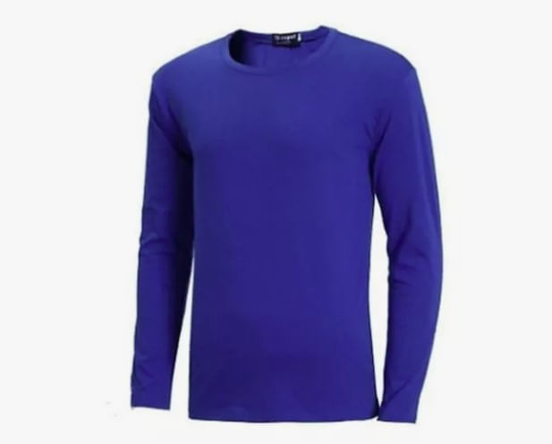 Polo Cuello Redondo Manga Larga Azulino