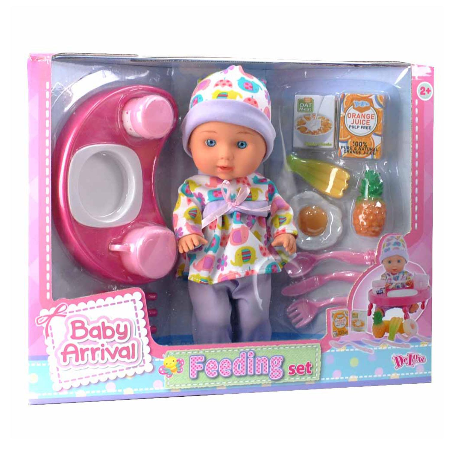 Set Muñeca Deluxe Alimentando A Bebe 30 Cm