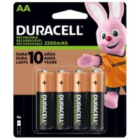 Pilas AA recargables DURACELL 2500mAh Blister x 4 Unidades baterias