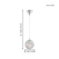 Lámpara Colgante Eglo Luberio 1X60W