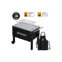 CAJA CHINA MR GRILL MEDIANA JR BLACK + PARRILLA DE VARILLAS + MANDIL