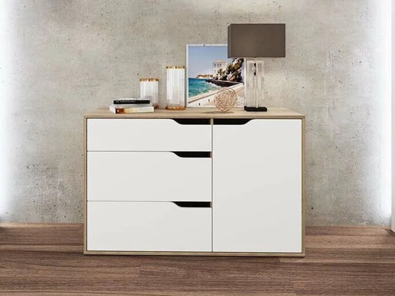 Cómoda Moderna Michell 3 cajones 1 puerta TU MESITA