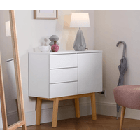 Cómoda multiusos 3 cajones 1 puerta Portman color Blanco TU MESITA