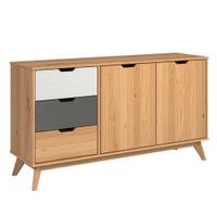 Cómoda Clásica Jenna 3 cajones 2 puerta Multicolor TU MESITA