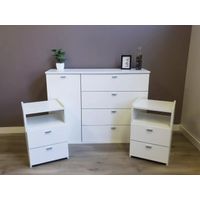 Cómoda mas 2 Veladores Dakar color Blanco TU MESITA