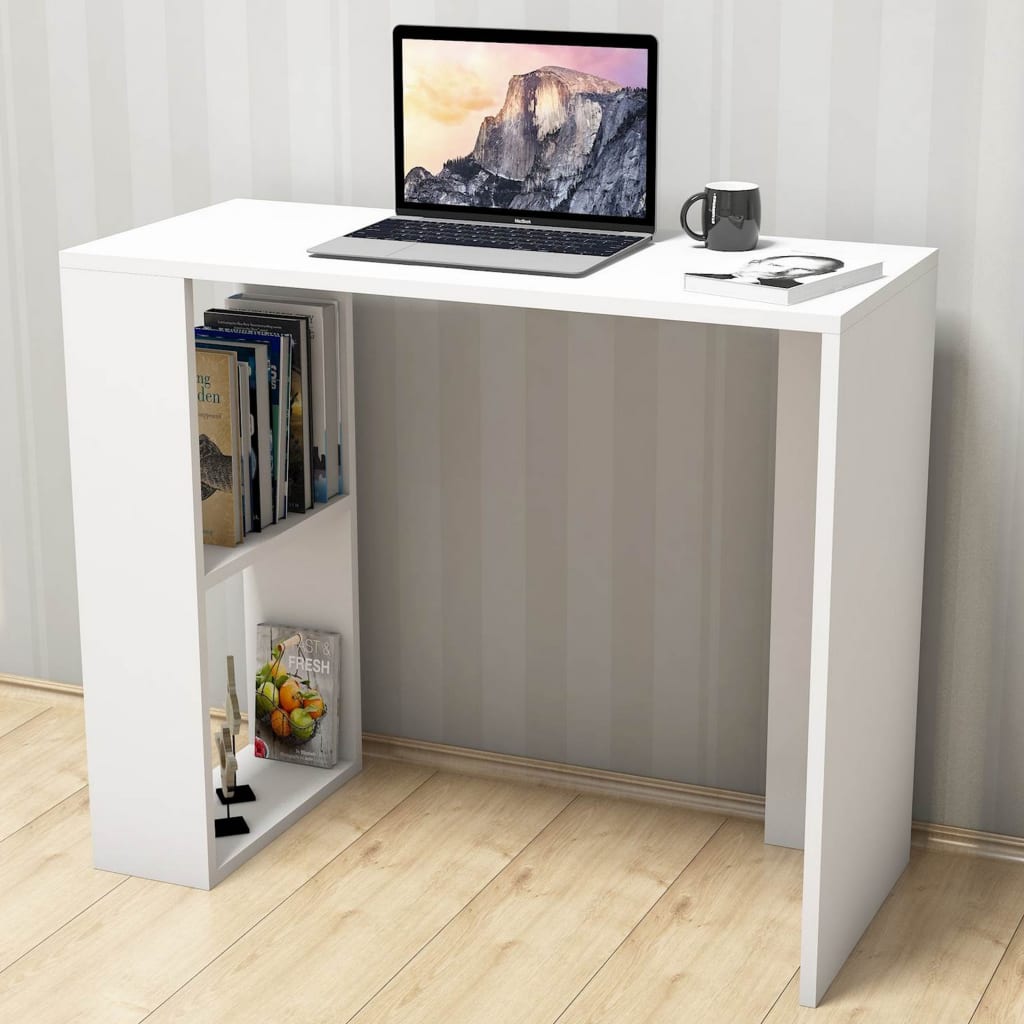 Escritorio Multiusos con Estantes Moderno Blanco