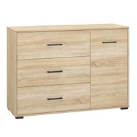 Cómoda Juvenil Karol color Macadamia 3 cajones 1 puerta TU MESITA