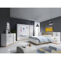 Cómoda Minimalista Musari color Blanco/Duna 4 cajones TU MESITA