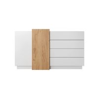 Cómoda moderna 2 puertas 4 cajones Laberry color Blanco/Duna TU MESITA