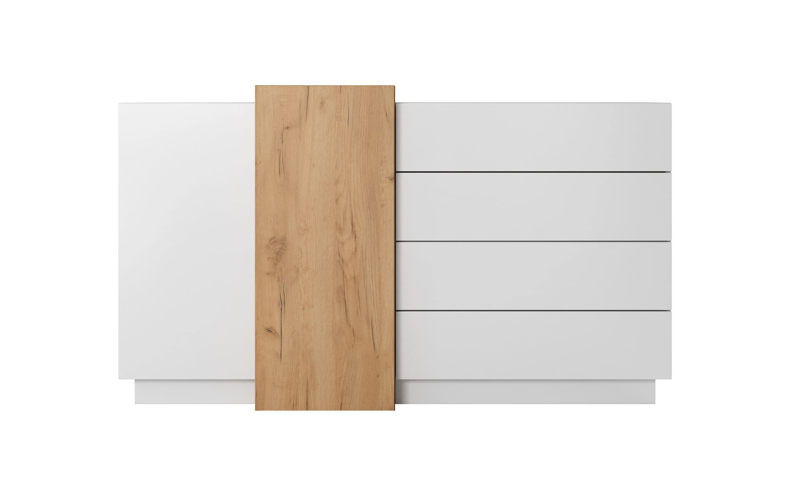 Cómoda moderna 2 puertas 4 cajones Laberry color Blanco/Duna TU MESITA