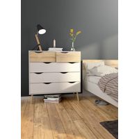 Cómoda Clásica Matilde 5 cajones color Blanco/Duna TU MESITA