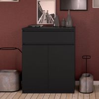 Cómoda Clásica Pierina 1 cajón 2 púertas TU MESITA color Negro