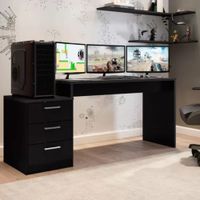 Escritorio Gamer Moderno Muzero Negro