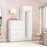 Cómoda con espejo mas 4 cajones Bako Color Blanco TU MESITA