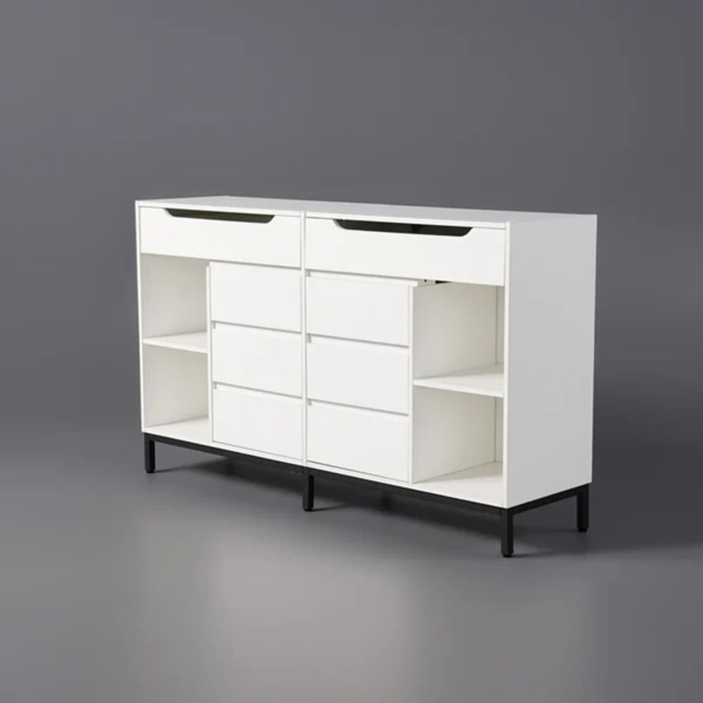 Cómoda Moderna de dormitorio 6 cajones Valencia color Blanco TU MESITA