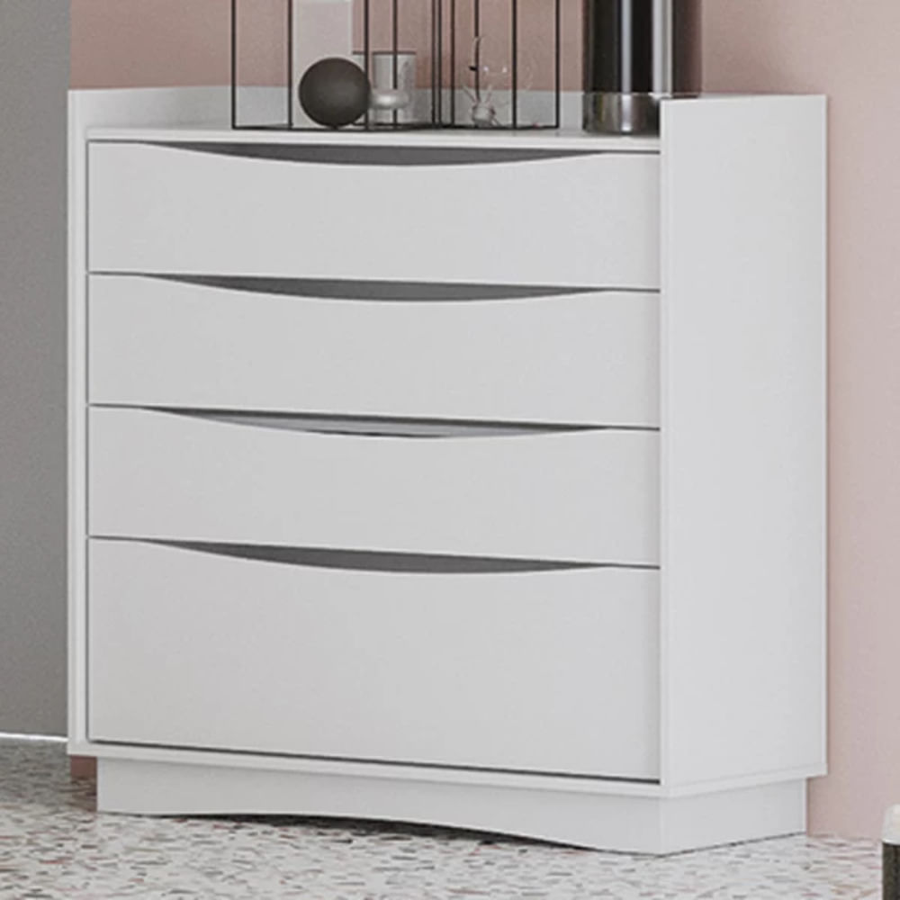Cómoda Moderna Gaspar 4 cajones color Blanco TU MESITA