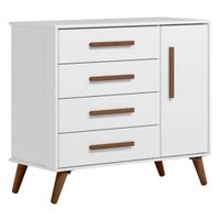 Cómoda Moderna 3 cajones 1 puerta Esperanza color Blanco TU MESITA