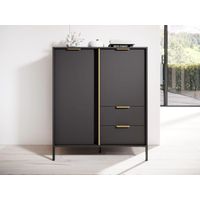 Cómoda Moderna Ballarta 2 puertas 2 cajones TU MESITA color Negro