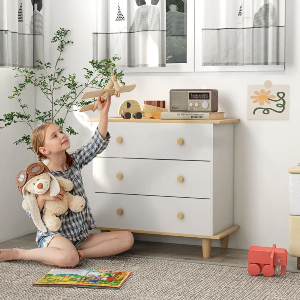 Cómoda Infantil Bimbo color Blanco/Duna TU MESITA