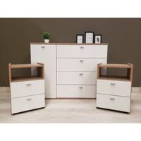 Cómoda Clásica 4 cajones 1 puerta Dakar color Blanco/Haya TU MESITA
