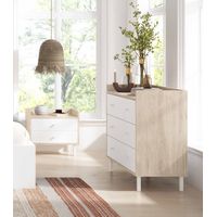 Cómoda Moderna Malta Marrón/Blanco 3 cajones TU MESITA