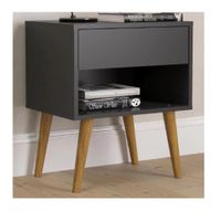 Velador Moderno TU MESITA Taurus Melamina 18mm color Negro 1 cajón