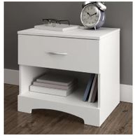 Velador Mesa de Noche Rocha TU MESITA Melamina 18mm Blanco 1 cajón