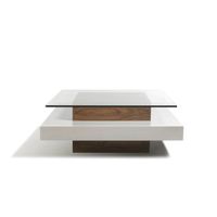 Mesa de Centro Contmeporánea Bimba Blanco-Marrón 99cm