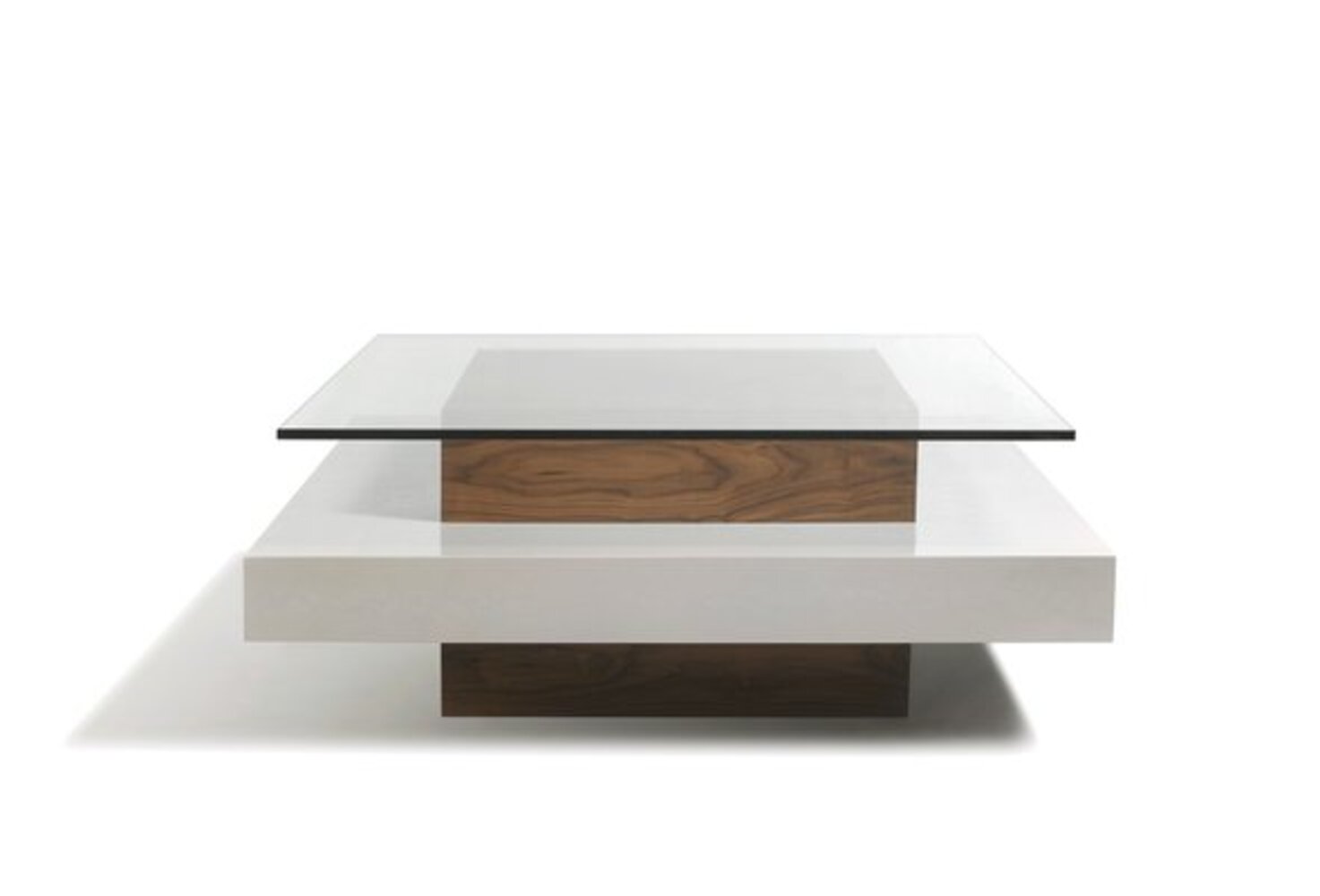 Mesa de Centro Contmeporánea Bimba Blanco-Marrón 99cm