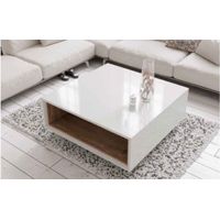Mesa de centro Cuadrada Fernando color Blanco/Marrón TU MESITA
