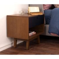 Velador Práctico 1 cajon Ariosto color Marron/Negro TU MESITA