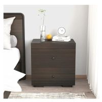 Mesa de Noche Ritz TU MESITA Melamina 18mm color Marrón Oscuro 2 cajones