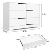 Cómoda clásica 6 cajones Cinamon color Blanco TU MESITA