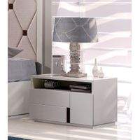 Velador Moderno Amelia color Blanco 2 cajones TU MESITA