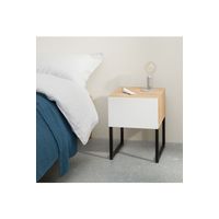 Mesa de Noche Urban color Duna/Blanco TU MESITA 1 cajón