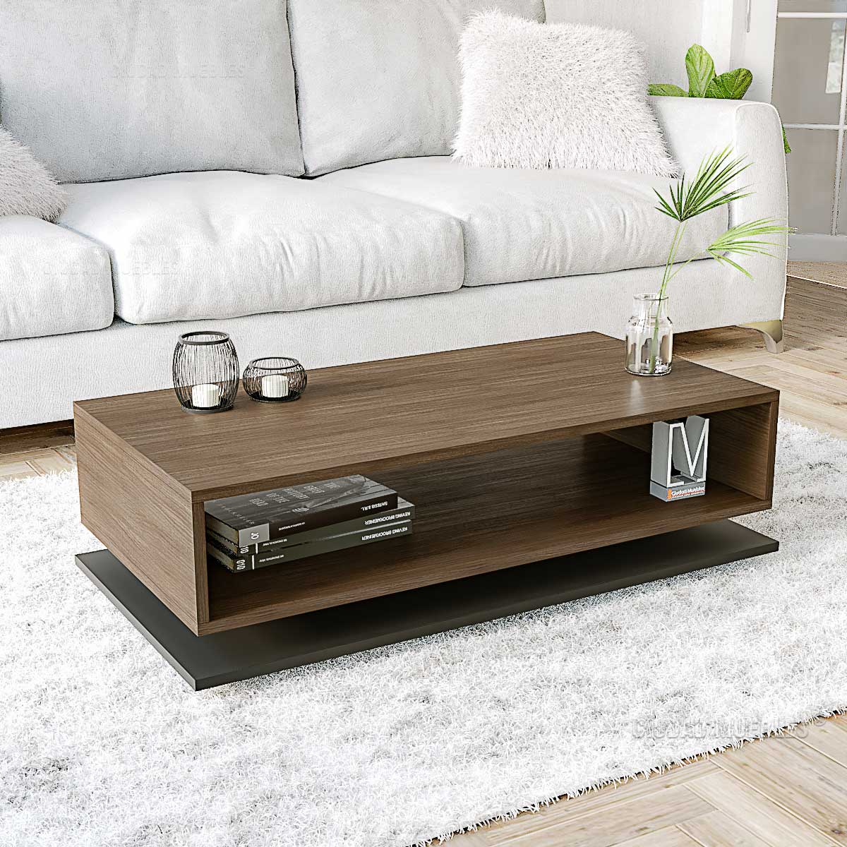 Mesa de Centro Ivana Moderna Rectangular c/Base