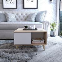Mesa de Centro Lia Miel Blanco Moderno