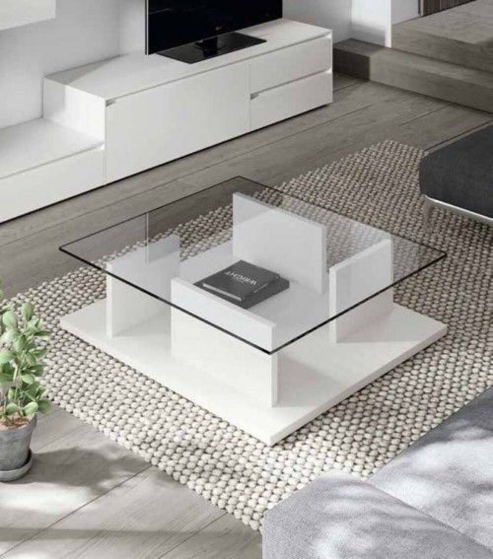 Mesa de Centro Contemporánea Marfil Blanco 90cm
