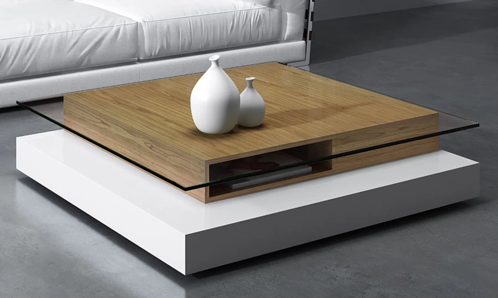 Mesa de Centro Contemporánea Martel Marrón 110 cm