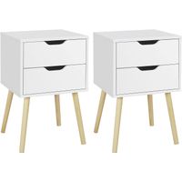 Set x 2 Veladores Mesa de Noche Vintage Oscaria Blanco