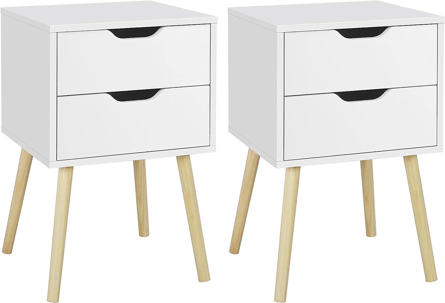 Set x 2 Veladores Mesa de Noche Vintage Oscaria Blanco