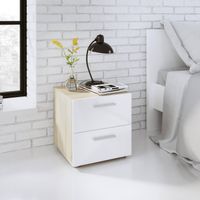 Velador Moderno Sebarts 2 Cajones Blanco