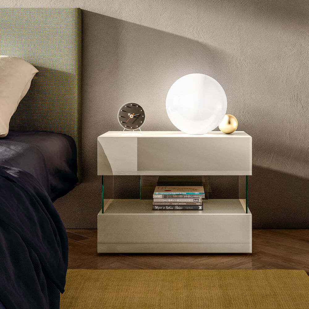 Velador Contemporáneo Menfi Blanco 73cm