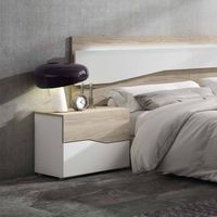 Velador Moderno Bicolor Georgina 2 Cajones