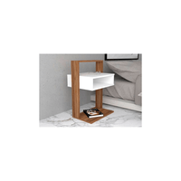 Velador Minimalista Malca Blanco/Café