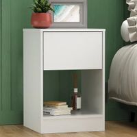 Velador Moderno Jessy 1 Cajón Blanco