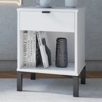 Velador Mesa de Noche Morgan color Blanco TU MESITA 1 cajón