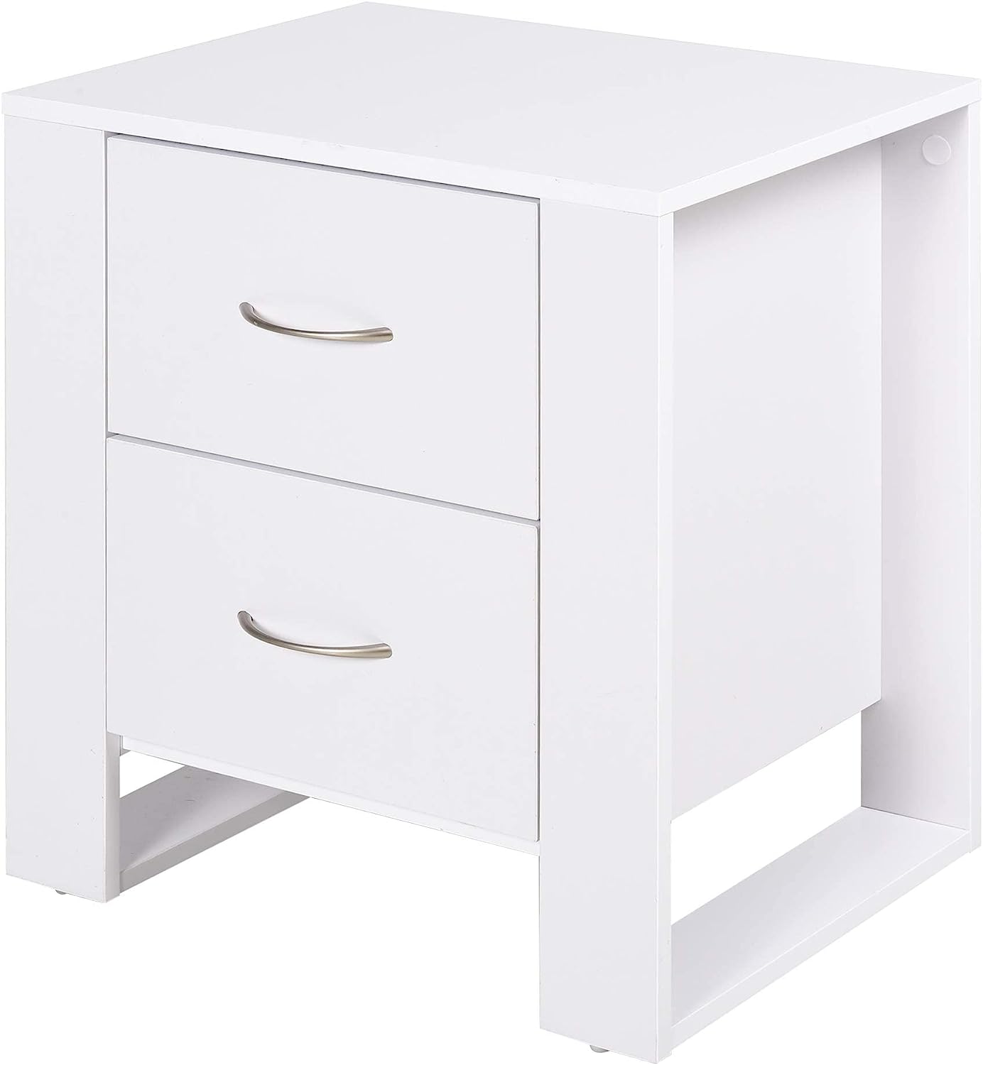 Velador Moderno Fabio 2 Cajones Blanco TU MESITA