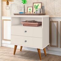 Velador Vintage Tarma 2 Cajones Blanco