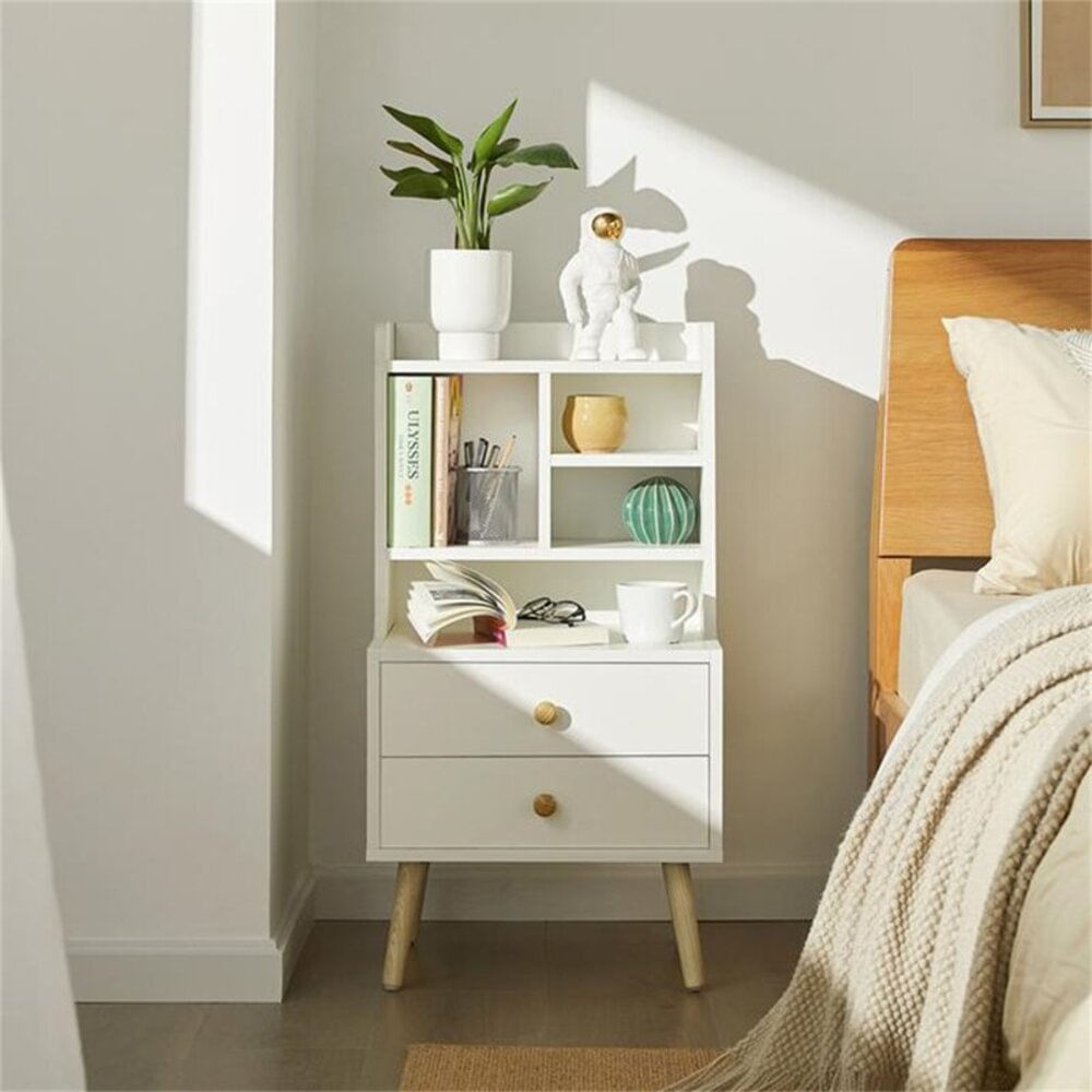 Velador Contemporáneo Mardó Blanco 80cm